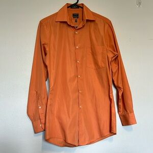 Arrow brand fitted orange button up